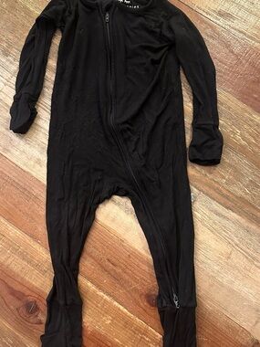 Little Sleepies Black Zippered Footed Pajama One-Piece